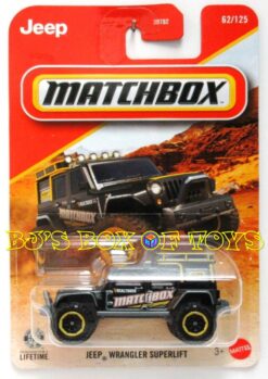2026 Matchbox JEEP WRANGLER SUPERLIFT Black 4x4 Off-Road Lifted SUV #62/125 MBX Adventure New