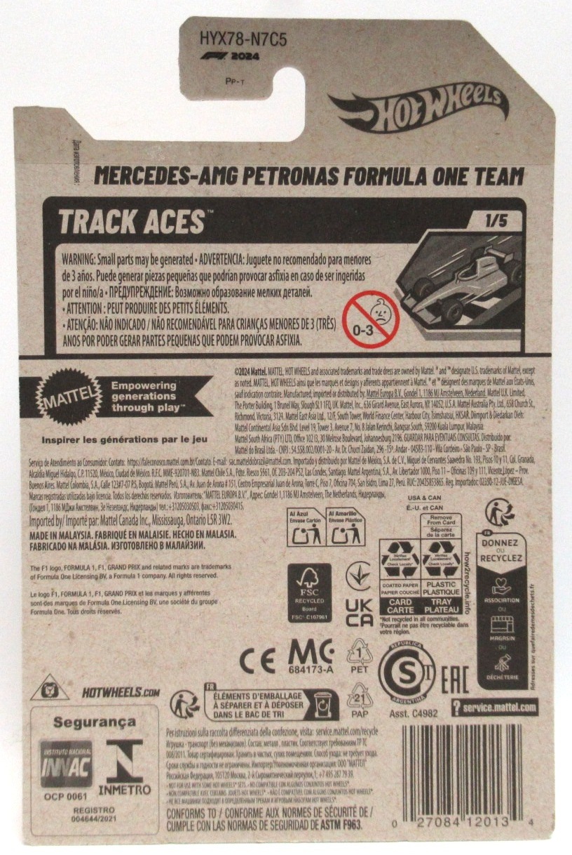 2025 Hot Wheels MERCEDES-AMG PETRONAS FORMULA ONE TEAM Black #59 New - Image 2