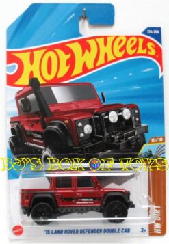 2025 Hot Wheels '15 LAND ROVER DEFENDER DOUBLE CAB Red British 4x4 Off-Road SUV #179/250 HW Dirt #10/10 New