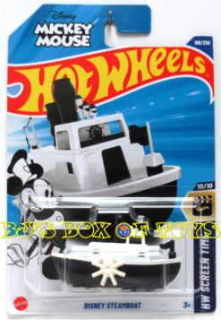 2025 Hot Wheels DISNEY STEAMBOAT Black White Paddle Wheel Mickey Mouse #166/250 HW Screen Time 10/10 New