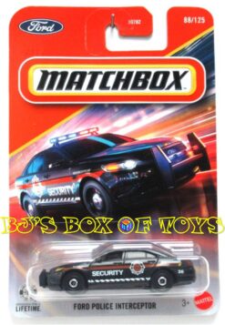 2026 Matchbox FORD POLICE INTERCEPTOR Black White Airport Security Patrol Car #88/125 MBX Rescue New