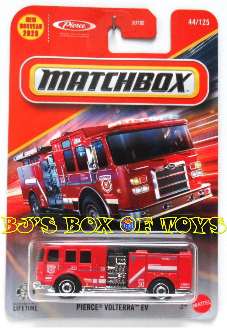 2026 Matchbox PIERCE VOLTERRA EV Red First Responder Electric Fire Rescue Truck #44/125 MBX Rescue New