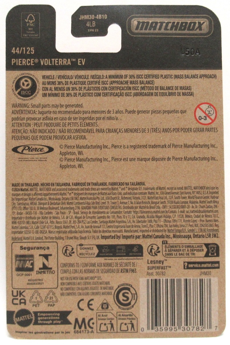 2026 Matchbox PIERCE VOLTERRA EV Red #44 New - Image 2
