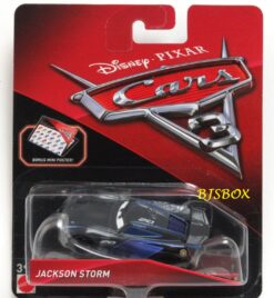Disney Pixar Cars 3 JACKSON STORM Movie Character Die-Cast Race Track Car and Mini Poster New