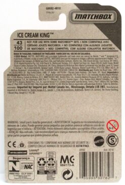 2020 Matchbox ICE CREAM KING Blue Truck #43 New - Image 2