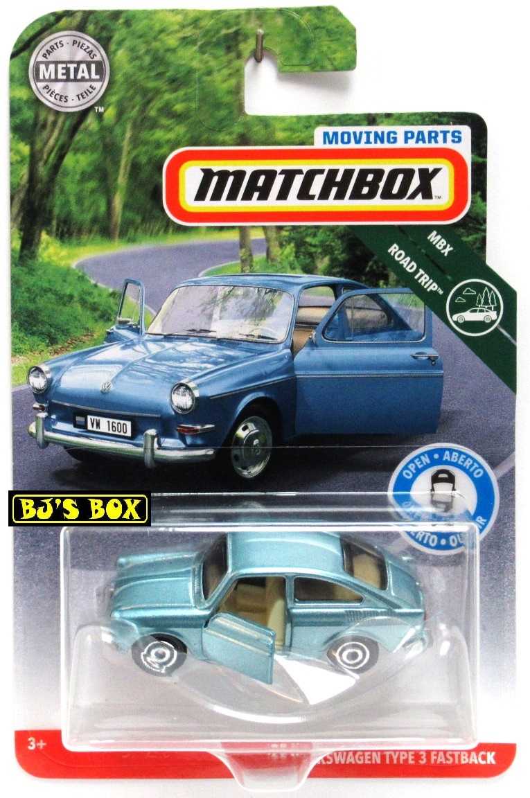 2019 Matchbox Moving Parts '63 VOLKSWAGEN TYPE 3 FASTBACK Blue Classic VW #10 MBX Road Trip New