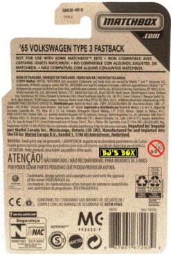 2019 Matchbox Moving Parts '63 VOLKSWAGEN TYPE 3 FASTBACK Blue #10 New - Image 2