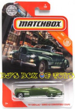 2020 Matchbox '41 CADILLAC SERIES 62 CONVERTIBLE COUPE Green Antique Classic Caddy #9 MBX City New