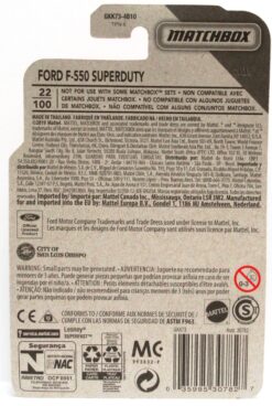 2020 Matchbox FORD F-550 SUPERDUTY Yellow #22 New - Image 2