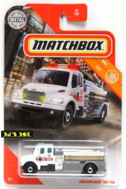 2020 Matchbox FREIGHTLINER M2 106 White Aurora Fire Dept. Pumper Truck #34/100 MBX City New