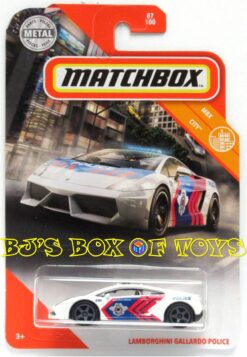 2020 Matchbox LAMBORGHINI GALLARDO POLICE White Exotic Sports Car #87/100 MBX City New