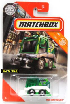 2020 Matchbox MBX MINI SWISHER Green White Compact Street Sweeper #21/100 MBX City New