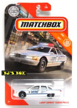 2020 Matchbox CHEVY CAPRICE POLICE CLASSIC White Blue NYPD Patrol Car #7 MBX City Rare New