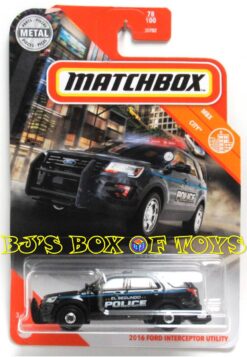 2020 Matchbox 2016 FORD INTERCEPTOR UTILITY Black El Segundo Police Patrol SUV #60 MBX City New