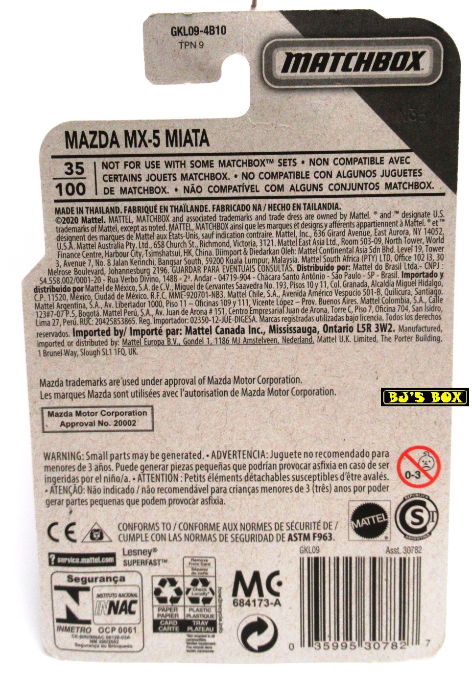 2020 Matchbox MAZDA MX-5 MIATA Orange #35 New - Image 2