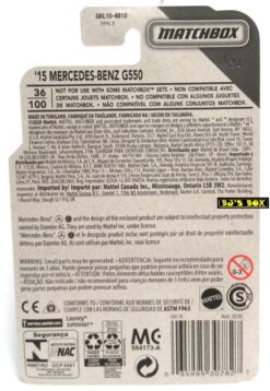2020 Matchbox 2015 MERCEDES-BENZ G550 Blue #36 New - Image 2